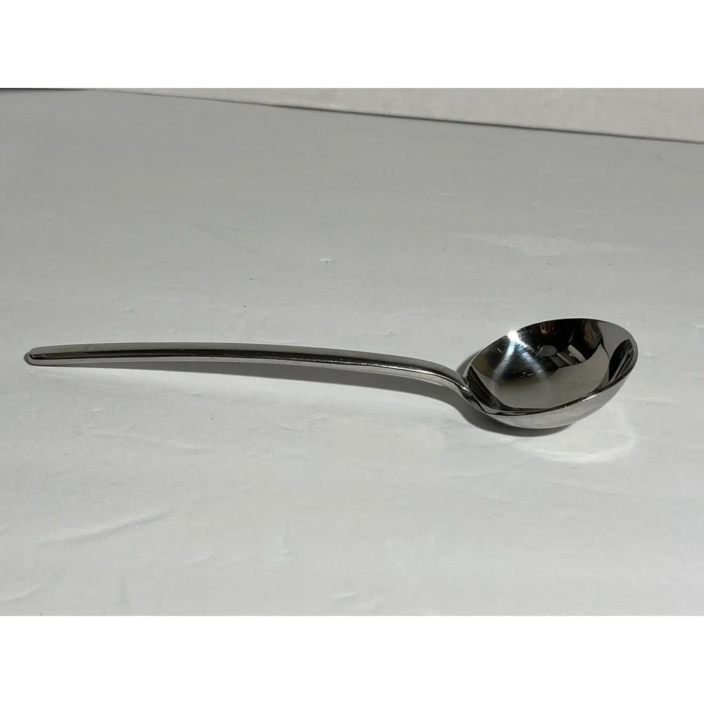 Mikasa 18-8 Stainless Steel Bouillon Round Soup Spoon Japan Modernist Silverware